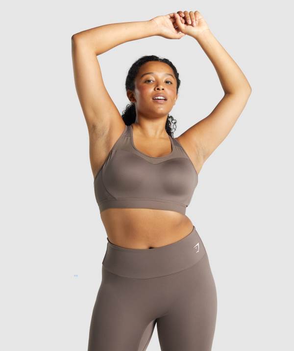 Damske Športové Podprsenky Gymshark Open Back Hnede | XW4501692